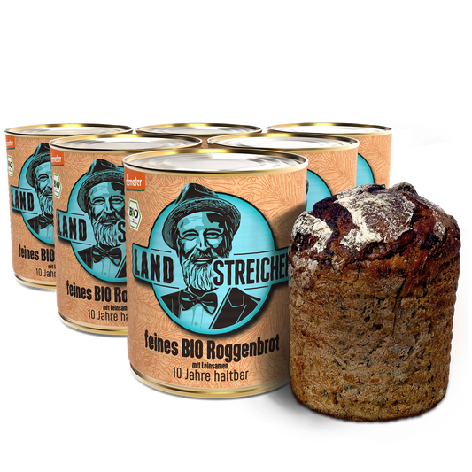 6 x Feines Demeter BIO Roggenbrot | ca. 400g je Dose