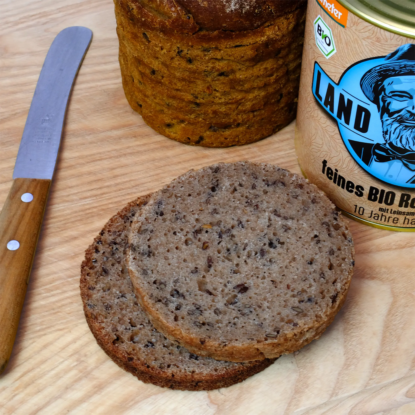 6 x Feines Demeter BIO Roggenbrot | ca. 400g je Dose