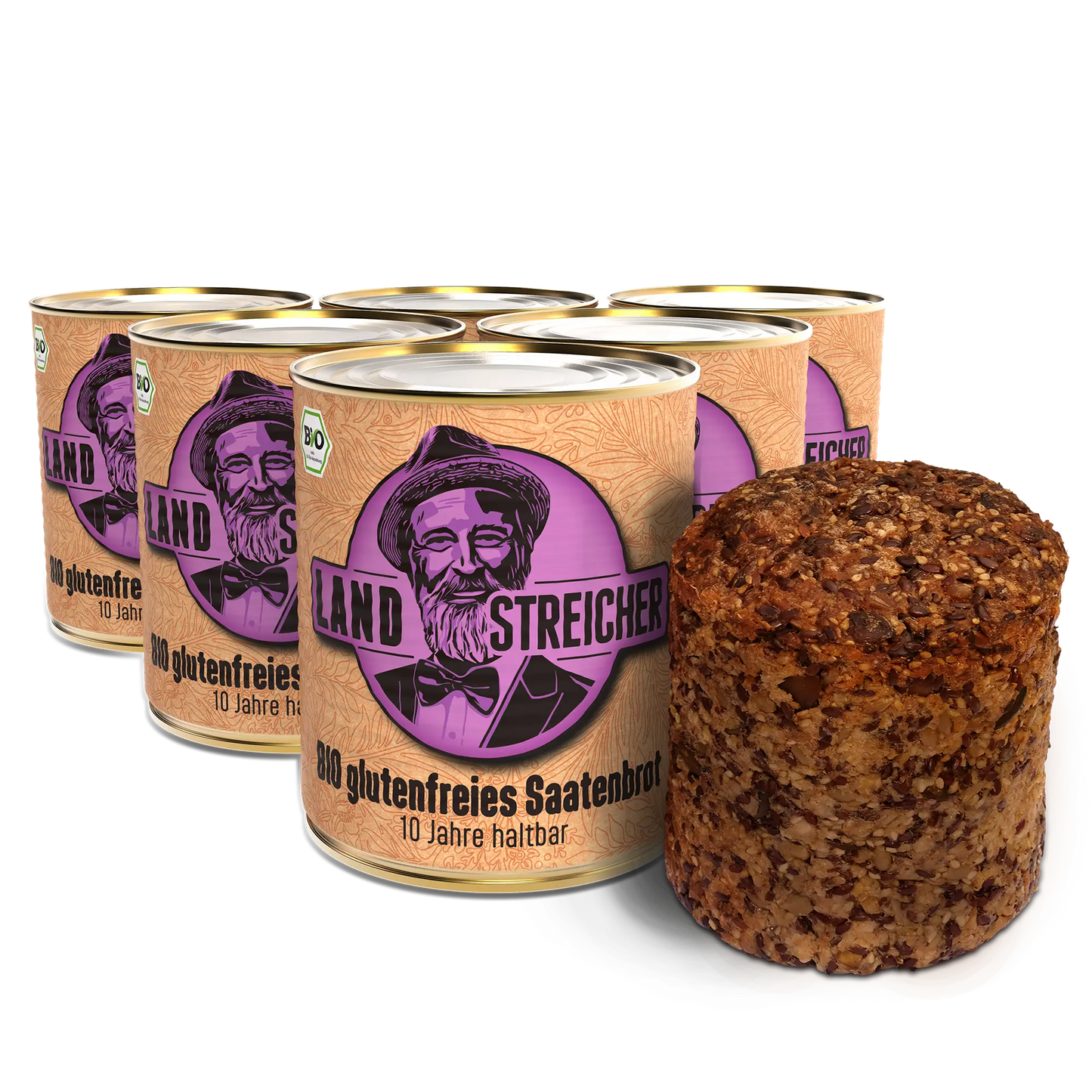 6 x BIO Saatenbrot glutenfrei | ca. 600g je Dose